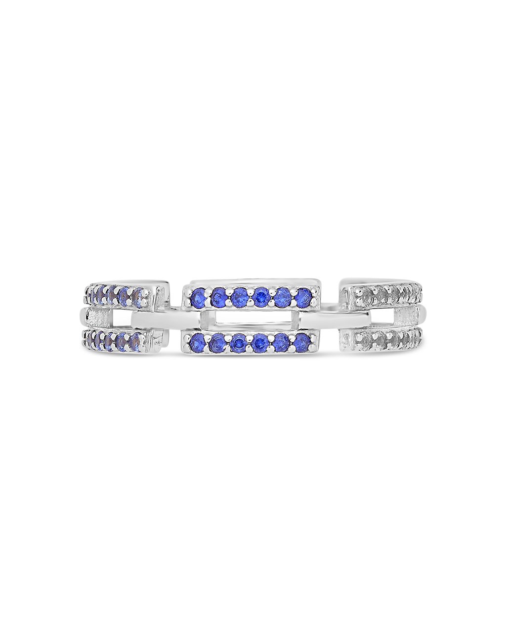 Sapphire Ombre CZ Linked Ring Ring Sterling Forever