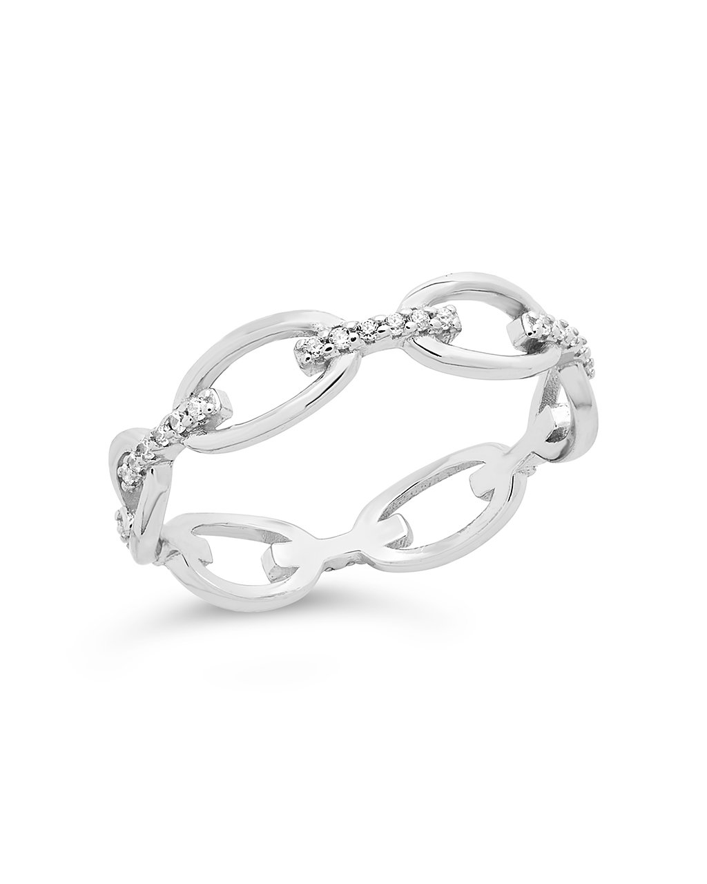 Sterling Silver Open Chain Link Ring Ring Sterling Forever Silver 6 
