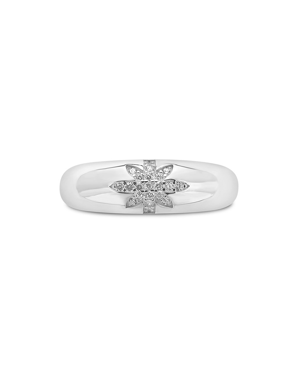 Sterling Silver CZ Burst Band Ring Ring Sterling Forever Silver 6 
