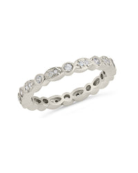 Sterling Silver CZ Bezel Band Ring Ring Sterling Forever Silver 6 