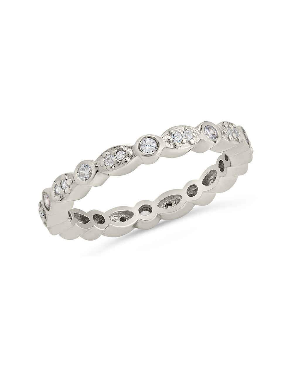 Sterling Silver CZ Bezel Band Ring Ring Sterling Forever Silver 6 