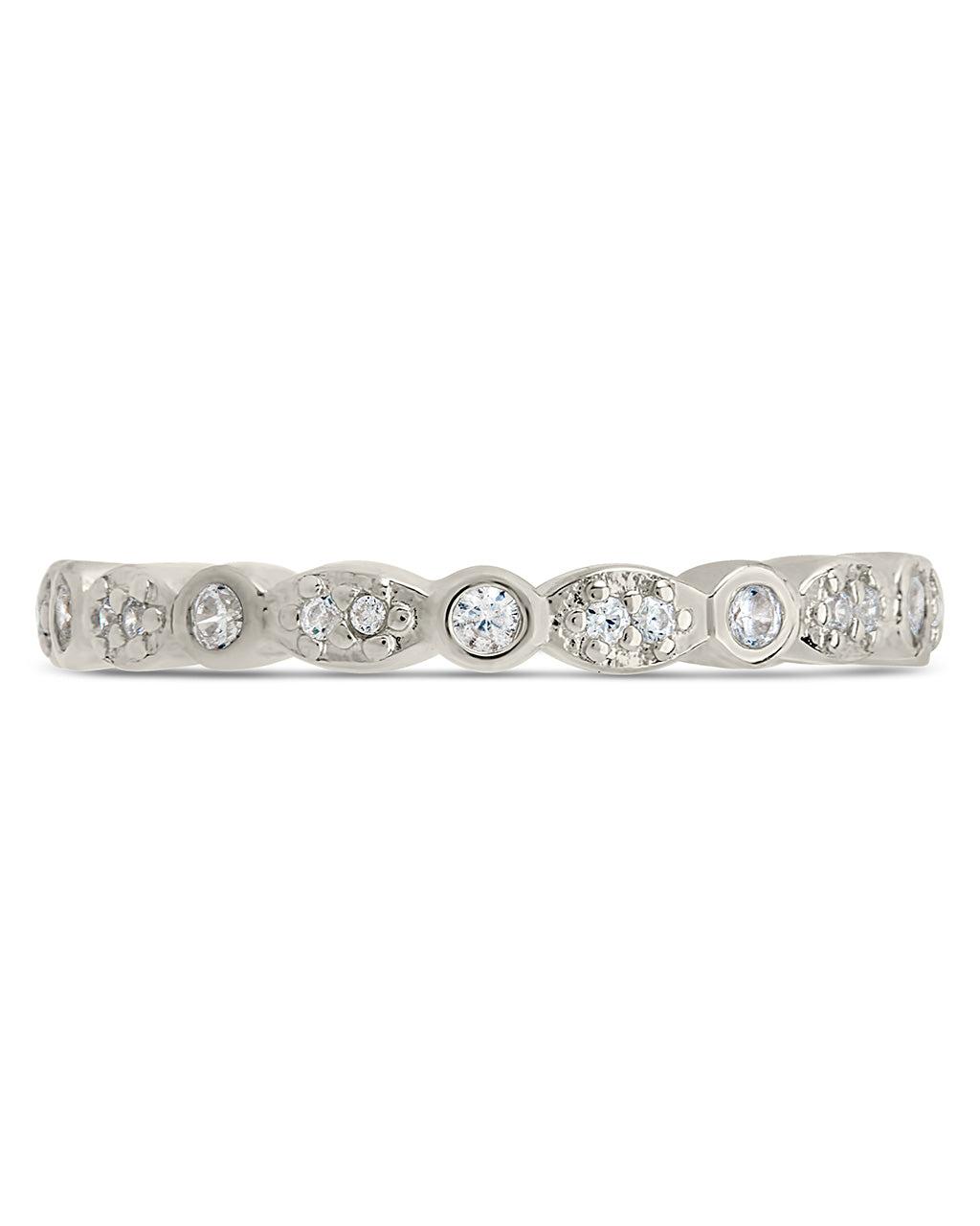 Sterling Silver CZ Bezel Band Ring Ring Sterling Forever 