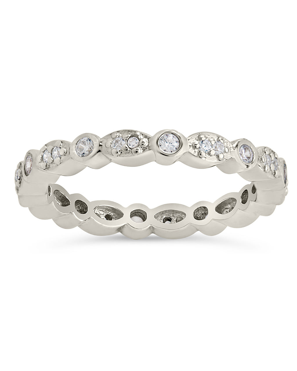 Sterling Silver CZ Bezel Band Ring Ring Sterling Forever 