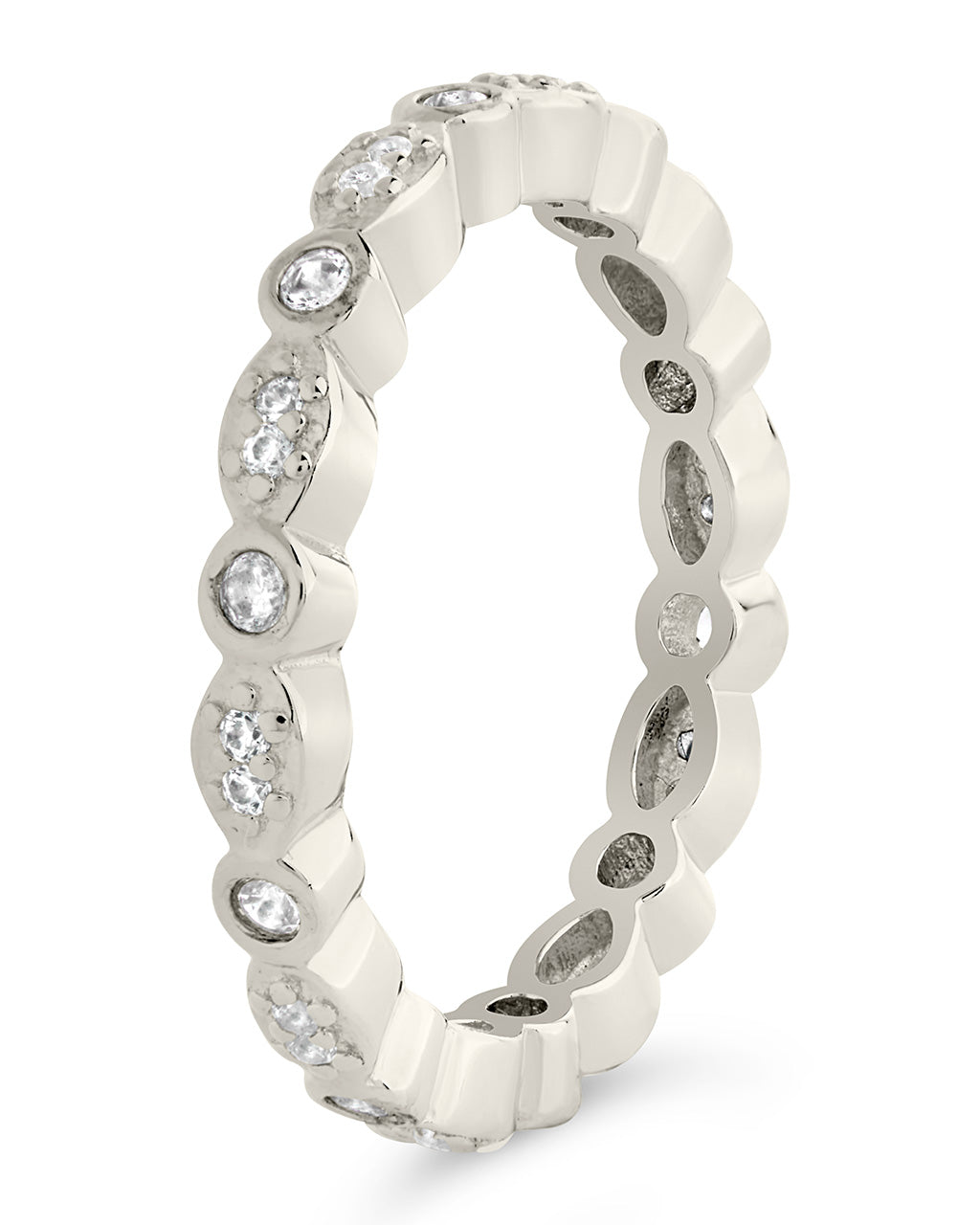 Sterling Silver CZ Bezel Band Ring Ring Sterling Forever 