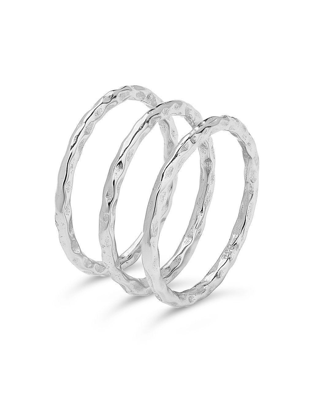 Textured Triple Band Ring Set Ring Sterling Forever 