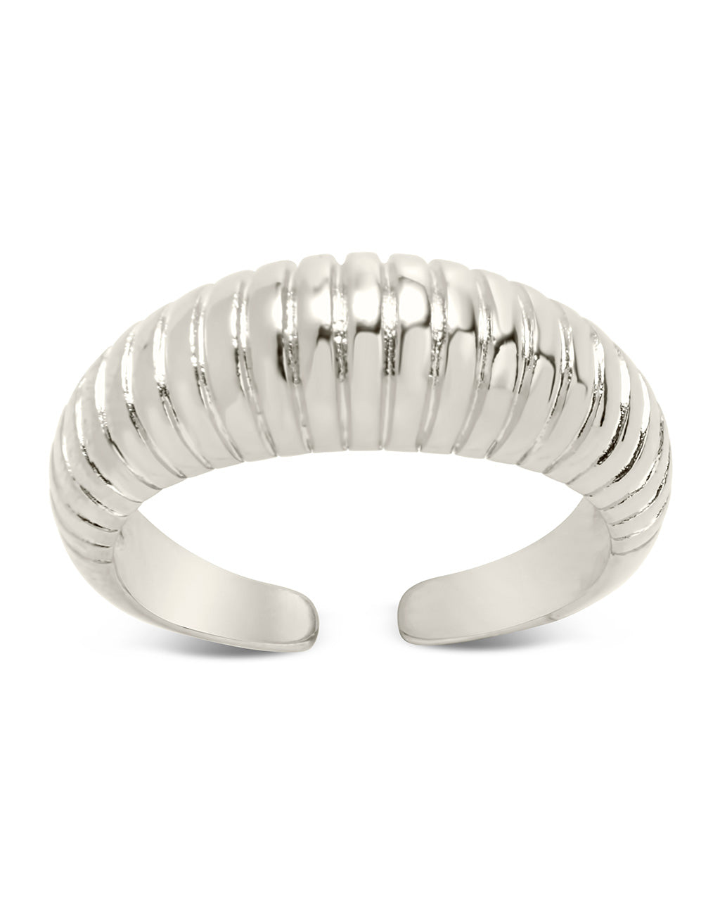 Ribbed Open Bombe Ring Ring Sterling Forever 