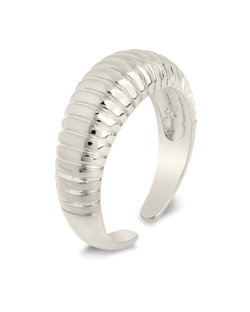Ribbed Open Bombe Ring Ring Sterling Forever 