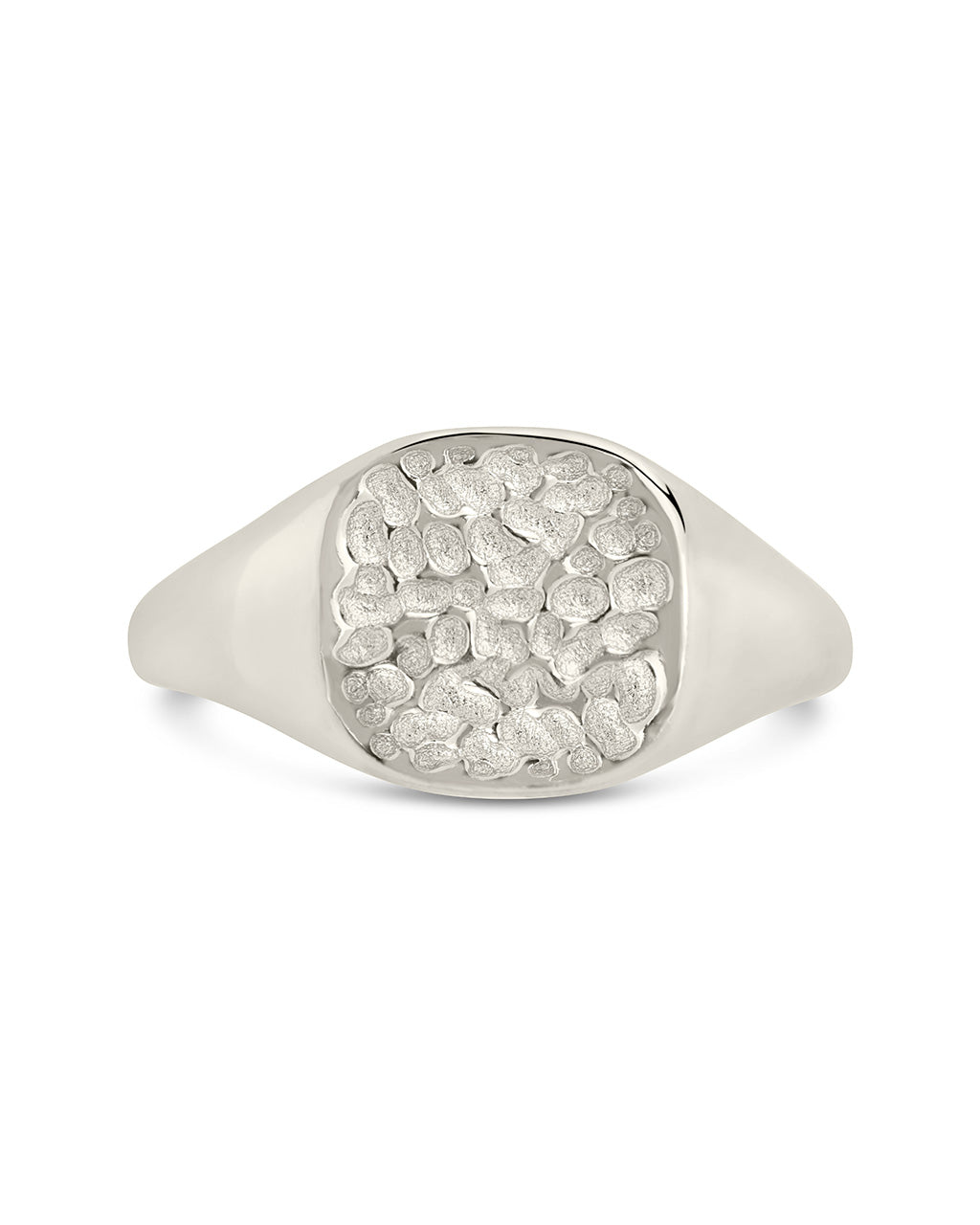 Hammered Square Signet Ring Ring Sterling Forever 
