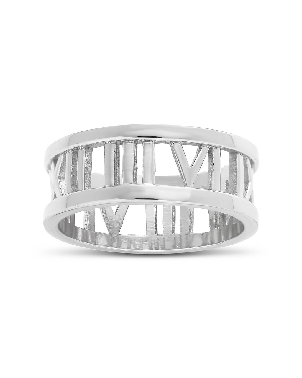 Sterling Silver Roman Numeral Band Ring Ring Sterling Forever 