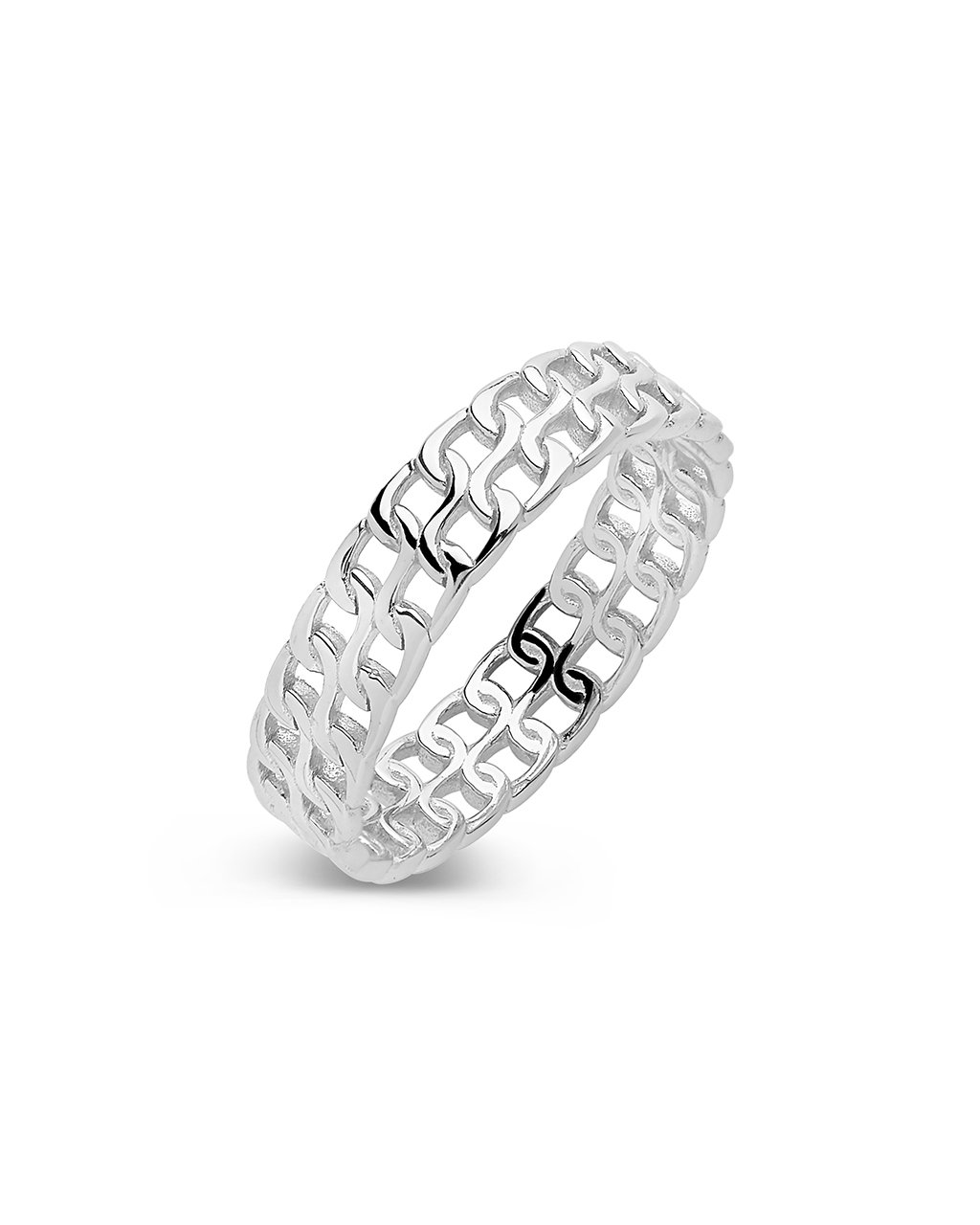 Sterling Silver 2 Row Chain Ring Ring Sterling Forever 