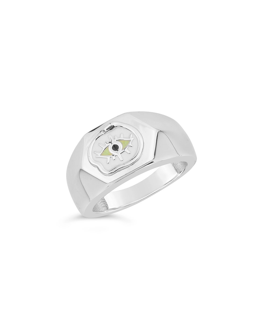 Sterling Silver Hex Evil Eye & Snake Signet Ring Ring Sterling Forever 