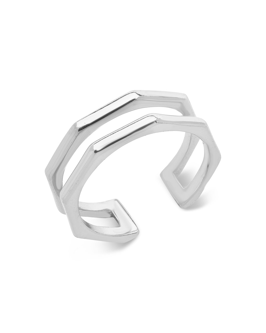Sterling Silver Geometric Open Band Ring Ring Sterling Forever Silver 6 