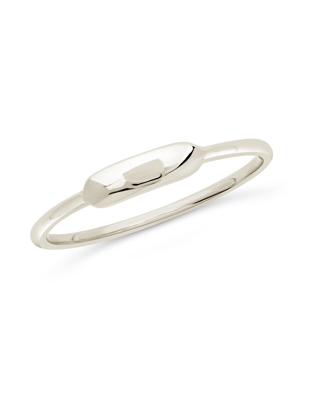 Sterling Silver Minimal Bar Signet Ring Ring Sterling Forever 