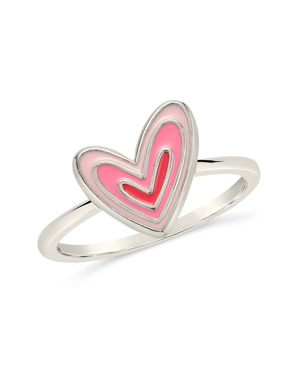 Amanda Enamel Heart Ring Ring Sterling Forever Silver 6 