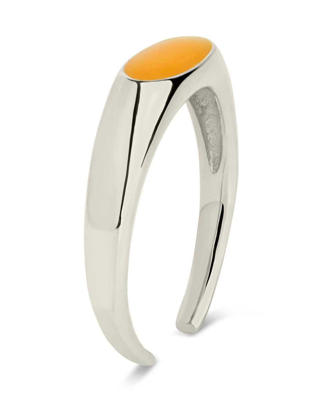 Sterling Silver Enamel Open Signet Ring Ring Sterling Forever 