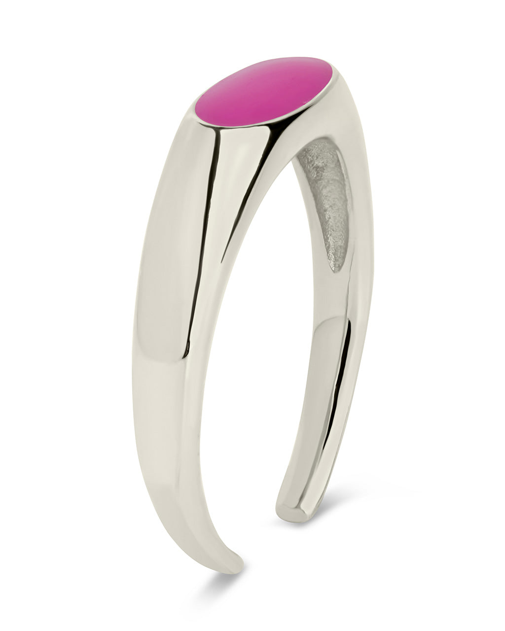 Sterling Silver Enamel Open Signet Ring Ring Sterling Forever 