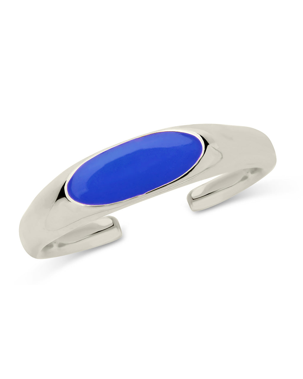 Sterling Silver Enamel Open Signet Ring Ring Sterling Forever Silver Cobalt 