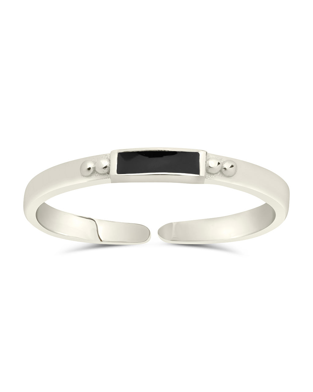 Sterling Silver Thin Enamel Open Signet Ring Ring Sterling Forever 