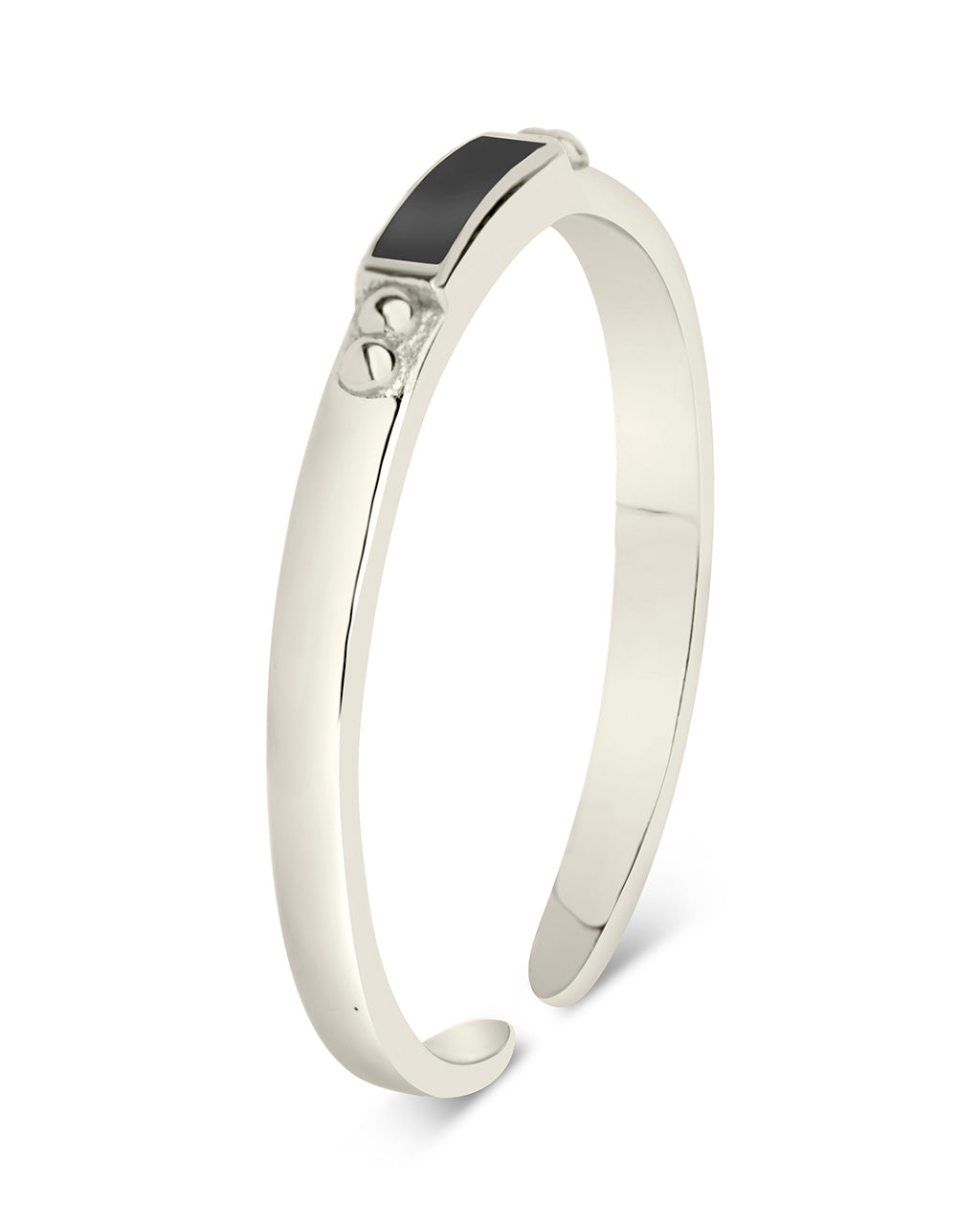 Sterling Silver Thin Enamel Open Signet Ring Ring Sterling Forever 