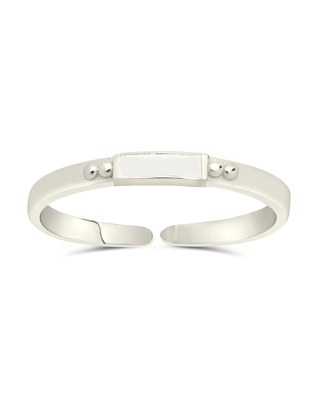 Sterling Silver Thin Enamel Open Signet Ring Ring Sterling Forever 