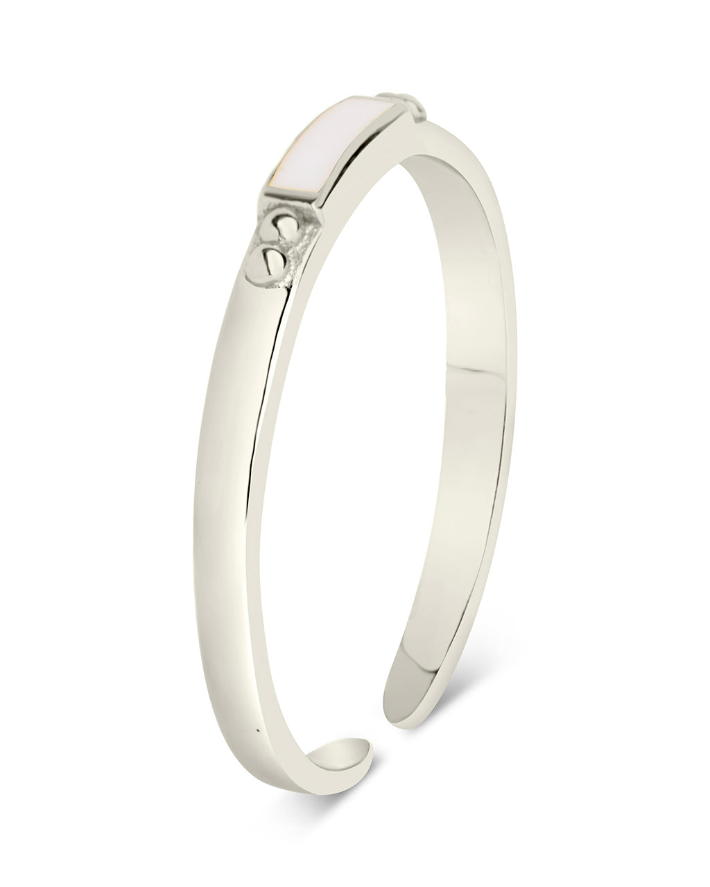 Sterling Silver Thin Enamel Open Signet Ring Ring Sterling Forever 