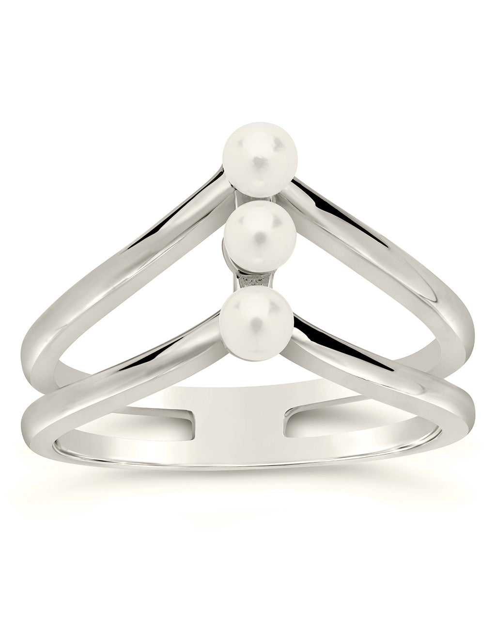 Sterling Silver Triple Pearl Stack Ring Ring Sterling Forever 