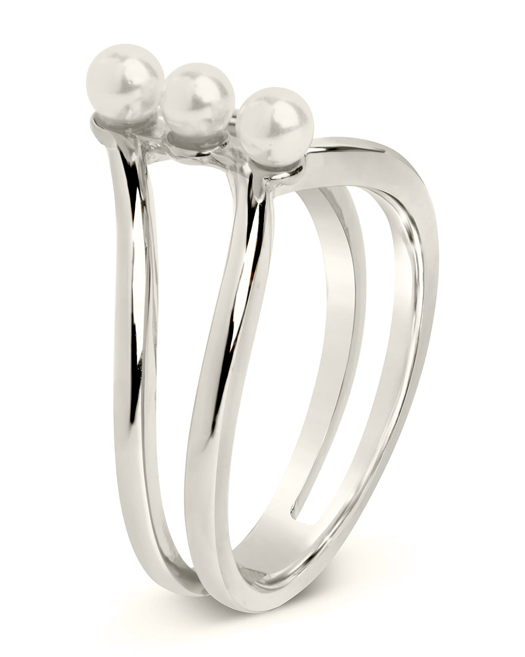 Sterling Silver Triple Pearl Stack Ring Ring Sterling Forever 
