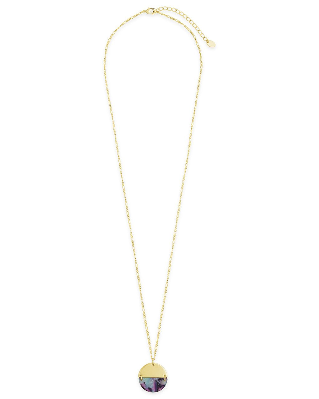 Resin Disk Necklace - Sterling Forever