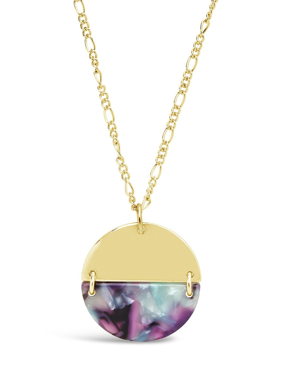 Resin Disk Necklace - Sterling Forever