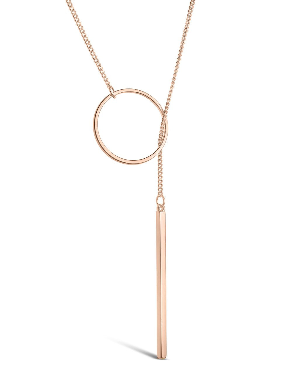 Layering Circle and Bar Lariat Necklace - Sterling Forever