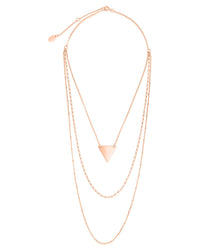 Triple Chain Layered Triangle Necklace - Sterling Forever