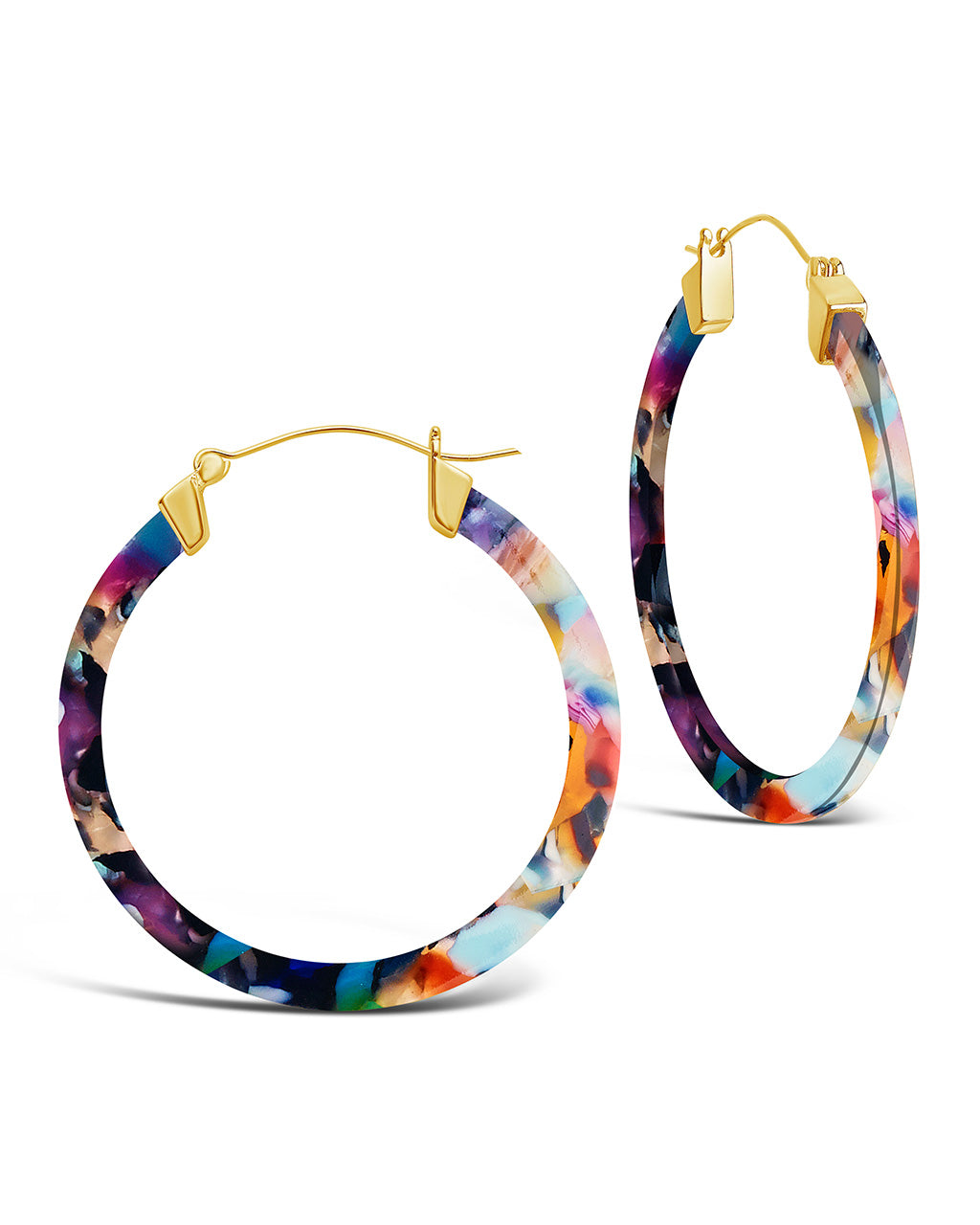 50mm Resin Hoop Earrings Earring Sterling Forever Light Confetti 