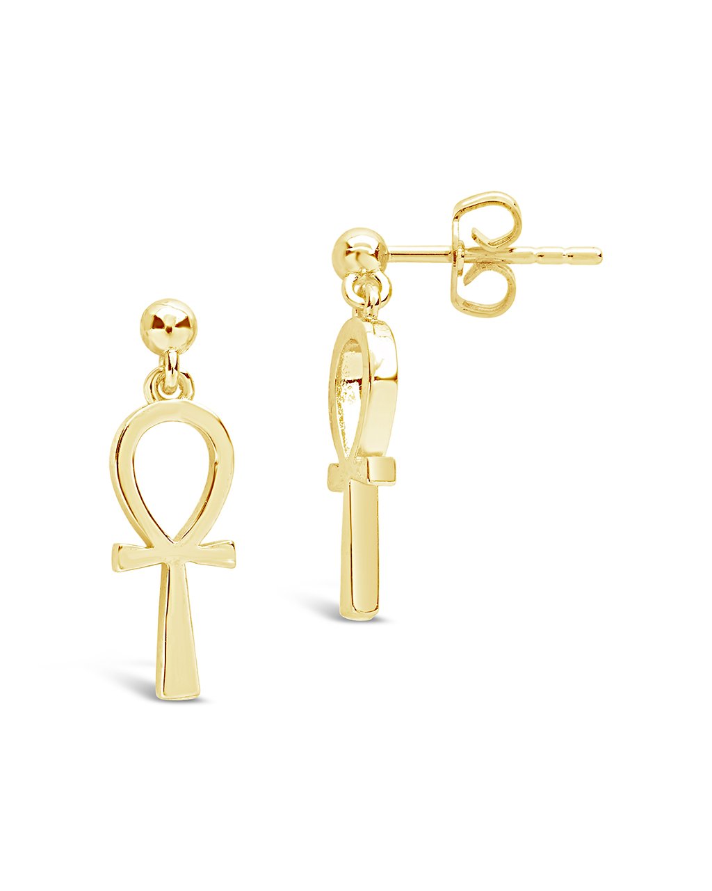 Ankh Stud Drop Earrings - Sterling Forever
