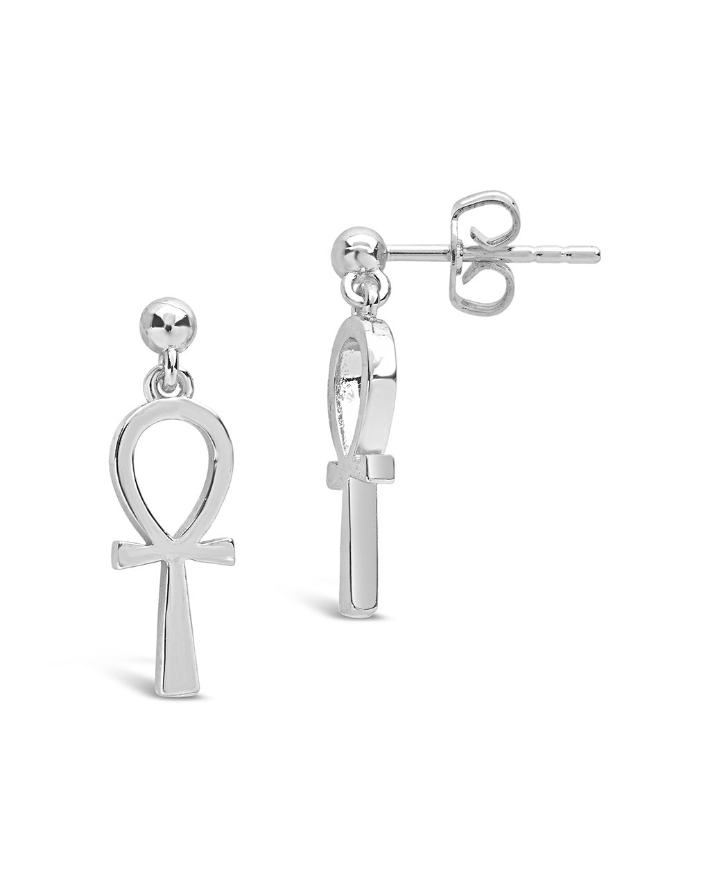 Ankh Stud Drop Earrings - Sterling Forever