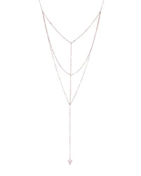 Triple Layer Triangle Drop Chain Necklace - Sterling Forever
