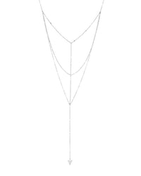 Triple Layer Triangle Drop Chain Necklace - Sterling Forever