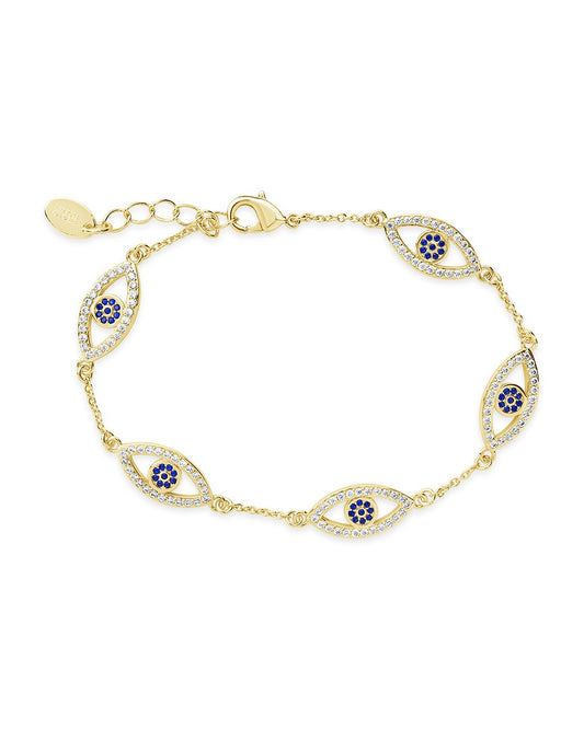 Evil Eye Bracelet with CZ - Sterling Forever