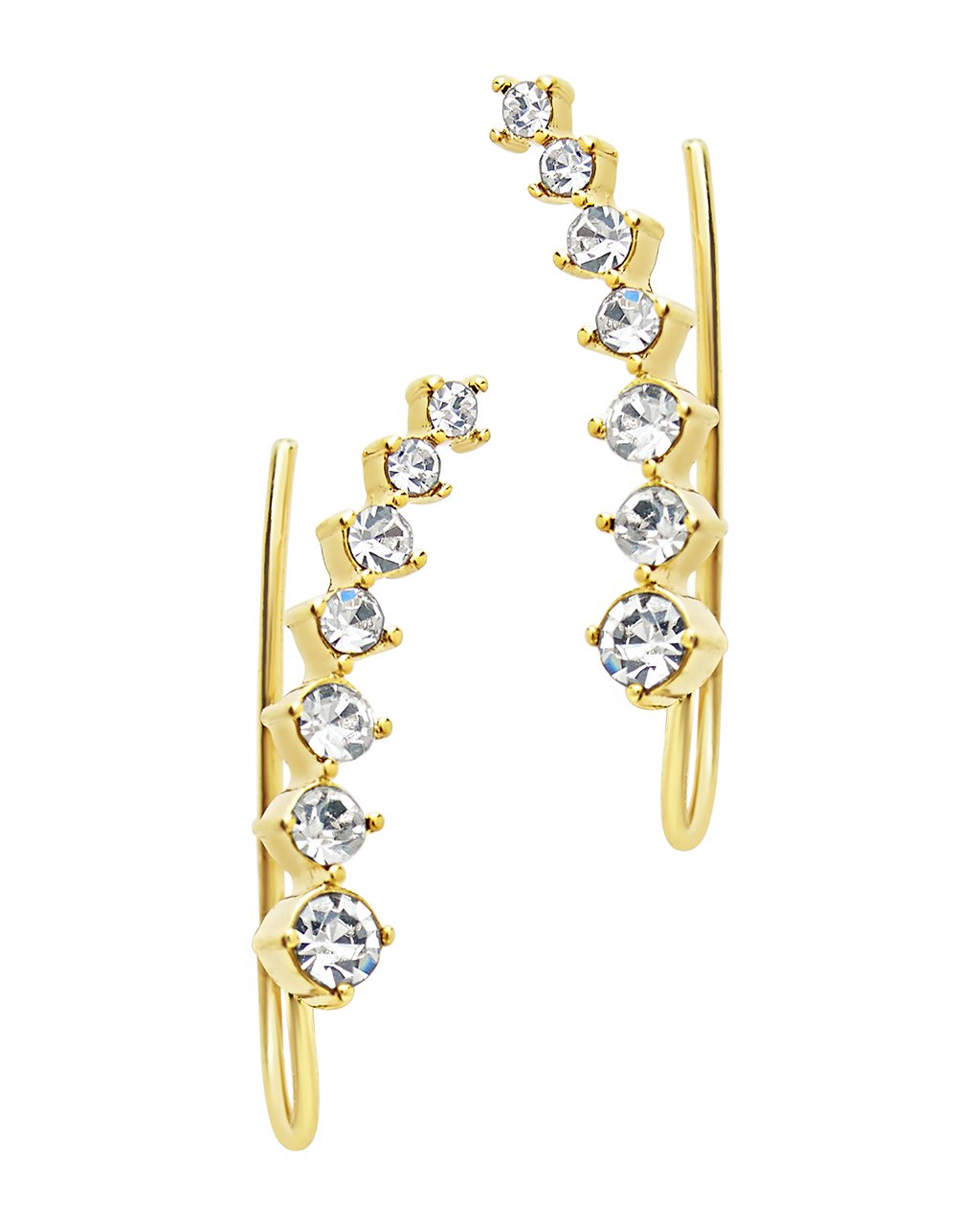 Graduated CZ Crawler Earrings - Sterling Forever