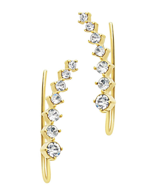 Graduated CZ Crawler Earrings - Sterling Forever