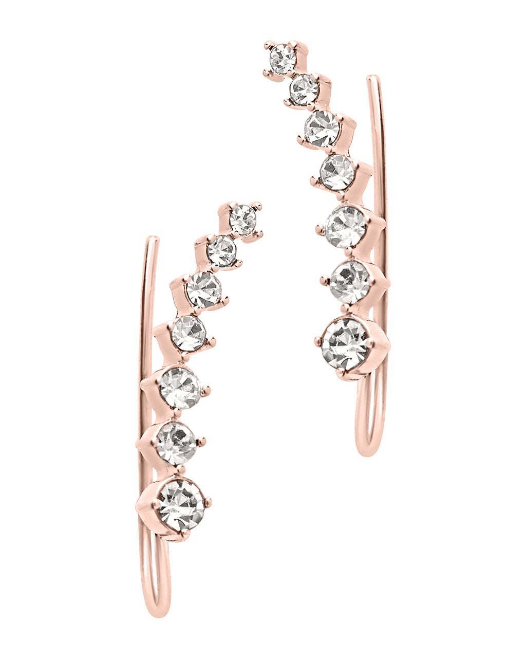 Graduated CZ Crawler Earrings - Sterling Forever