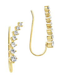 Graduated CZ Crawler Earrings - Sterling Forever