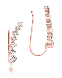 Graduated CZ Crawler Earrings - Sterling Forever