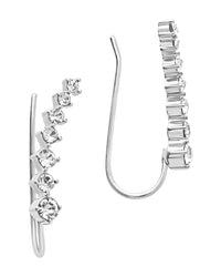 Graduated CZ Crawler Earrings - Sterling Forever
