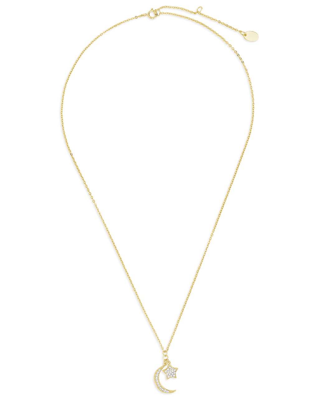 Sterling Silver CZ Moon & Star Necklace - Sterling Forever