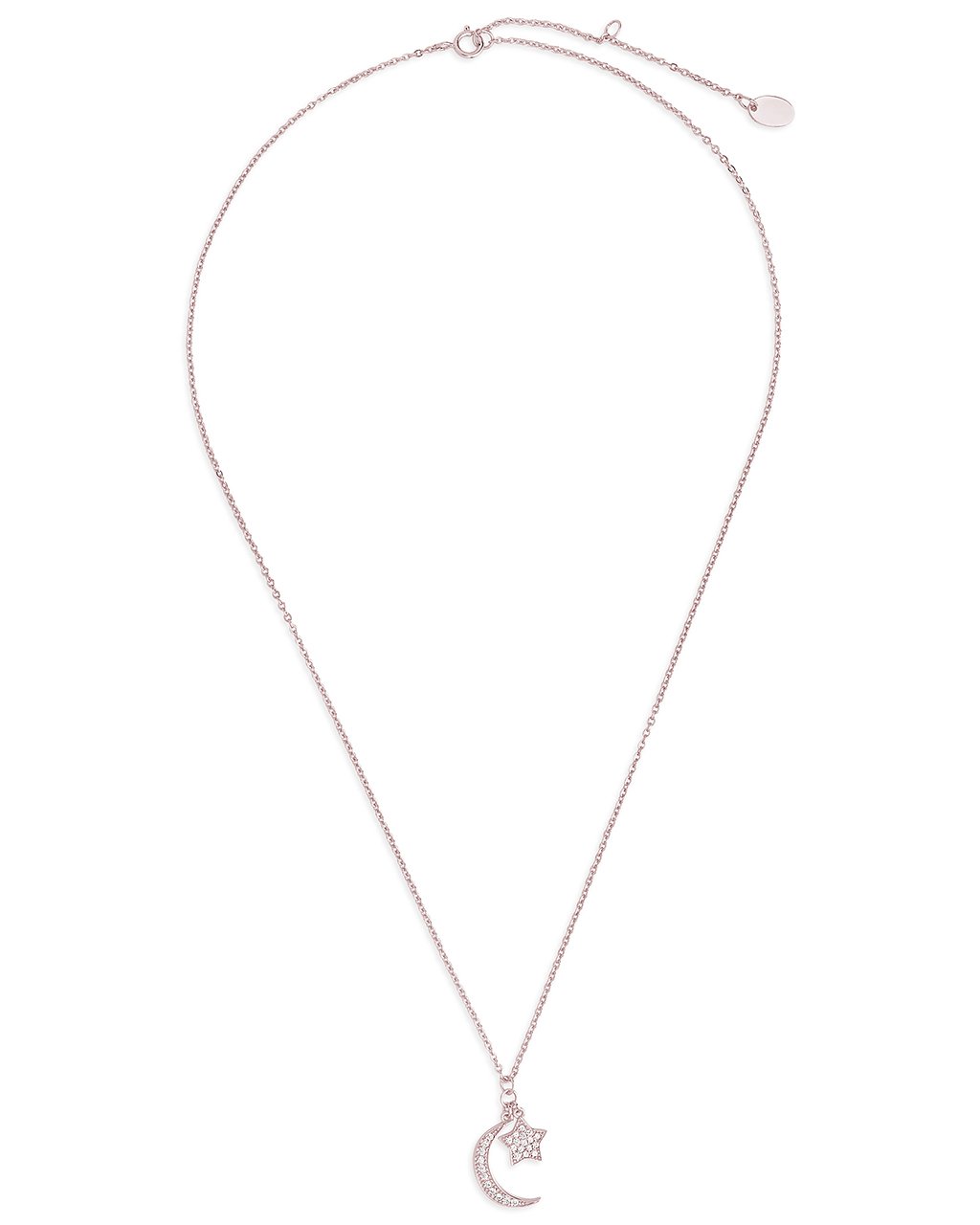 Sterling Silver CZ Moon & Star Necklace - Sterling Forever