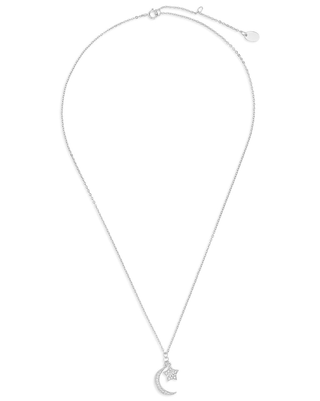 Sterling Silver CZ Moon & Star Necklace - Sterling Forever