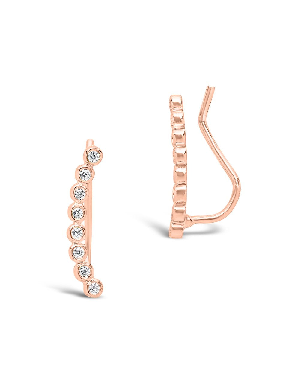 Sterling Silver Bezel Mini Ear Crawler - Sterling Forever