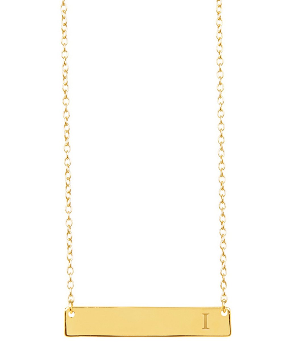 Sterling Silver Bar Initial Necklace - Sterling Forever