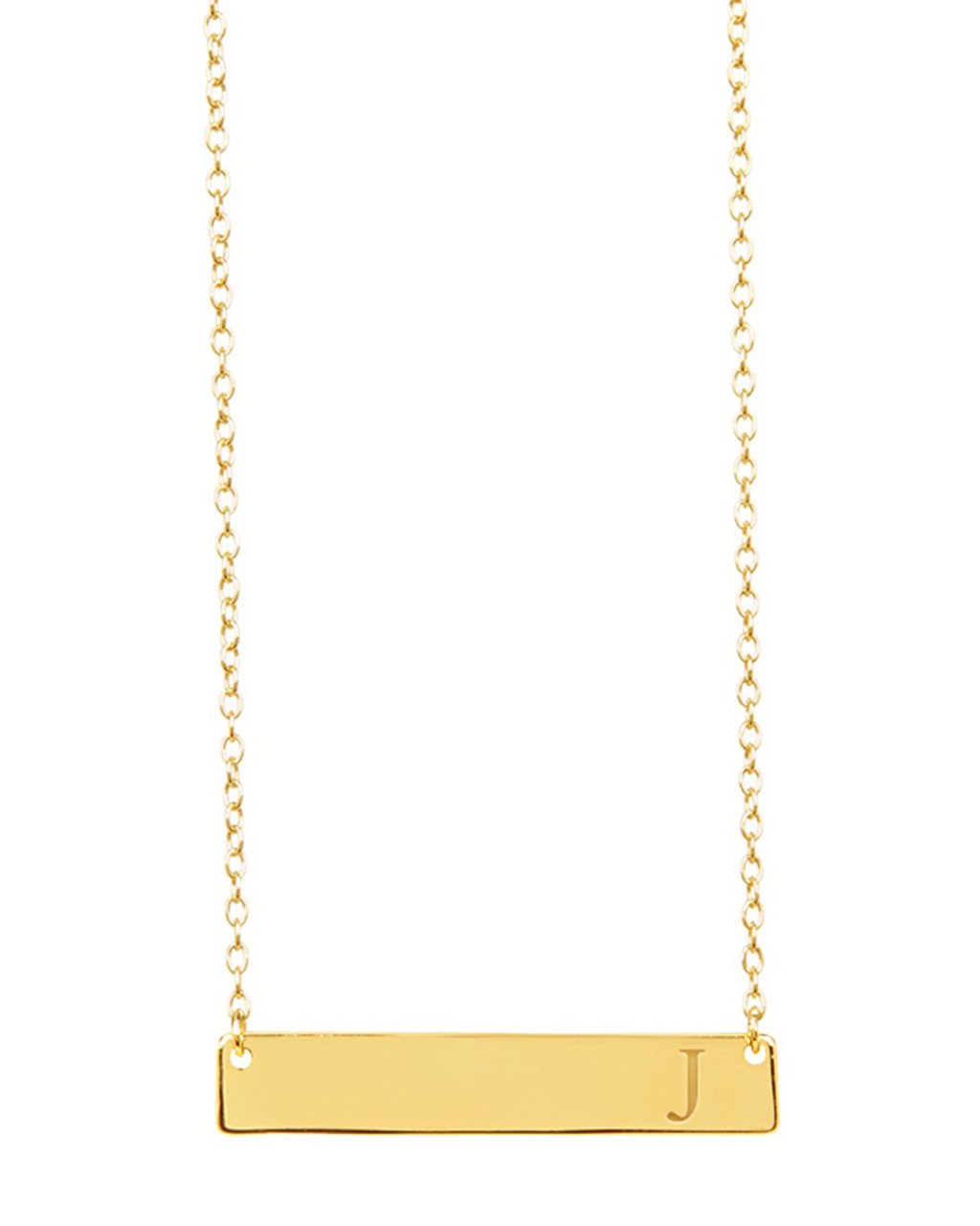Sterling Silver Bar Initial Necklace - Sterling Forever