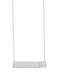 Sterling Silver Bar Initial Necklace - Sterling Forever